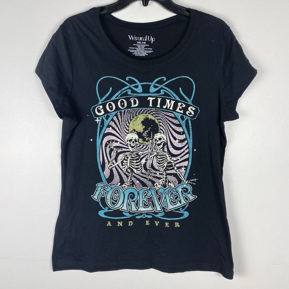 Skeletons Good Times Forever & Ever Tee Women's XXL Goth Punk Grunge Rock - Picture 1 of 5
